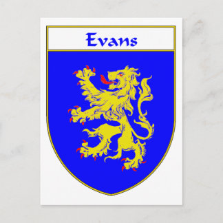 Evans Coat of Arms/Family Crest (Wales) Postcard
