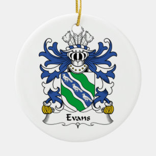 Evans Family Crest Ceramic Tree Decoration