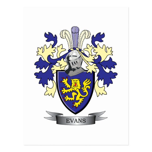 Evans Coat Of Arms Postcards | Zazzle UK