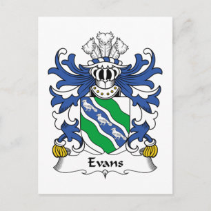 Evans Family Crest Postcard