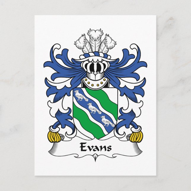 Evans Family Crest Postcard (Front)