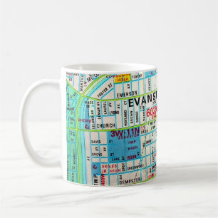 EVANSTON, IL Vintage Map Coffee Mug