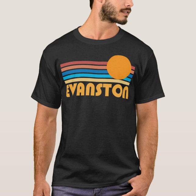 Evanston Retro Sunset Logo T-Shirt (Front)