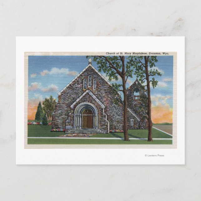 Evanston, WY - Church of St. Mary Magdalene View Postcard (Front)