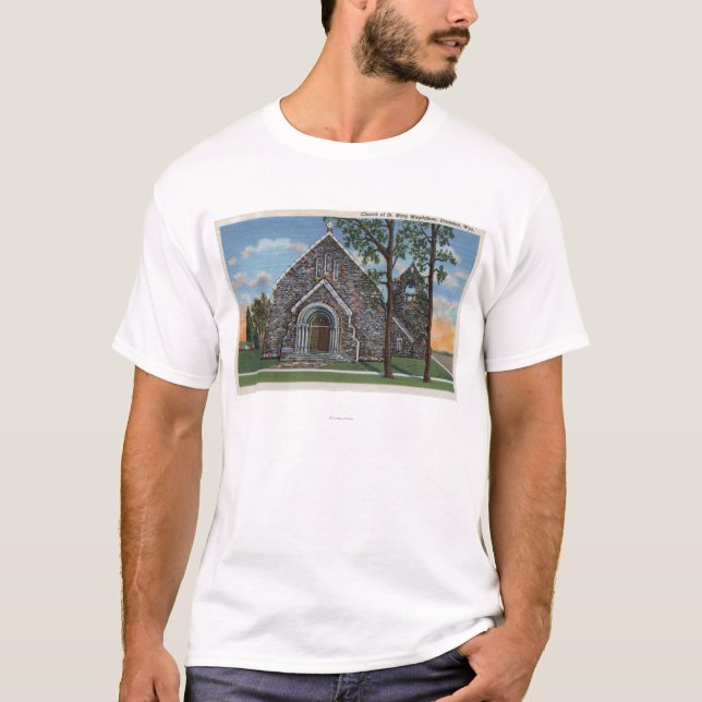 Evanston, WY - Church of St. Mary Magdalene View T-Shirt (Front)