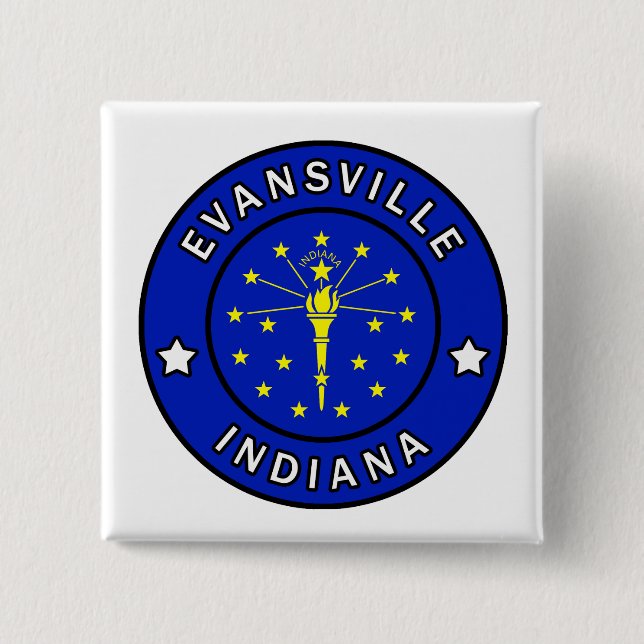 Evansville Indiana 15 Cm Square Badge (Front)