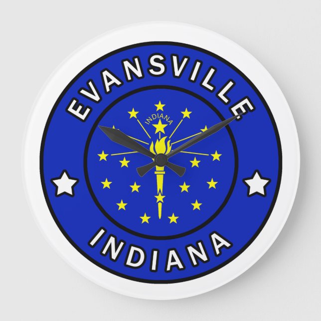 Evansville Indiana Large Clock (Front)