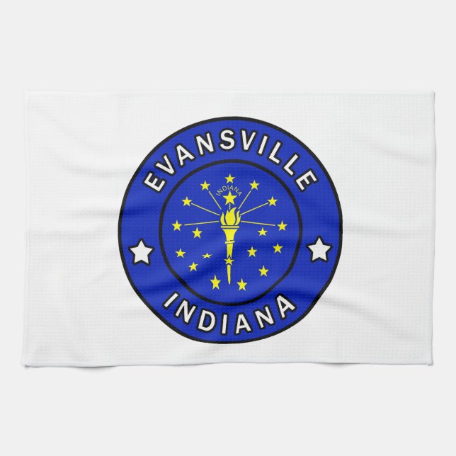 Evansville Indiana Tea Towel (Horizontal)