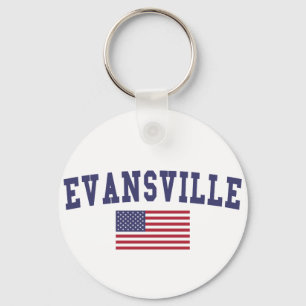 Evansville US Flag Key Ring