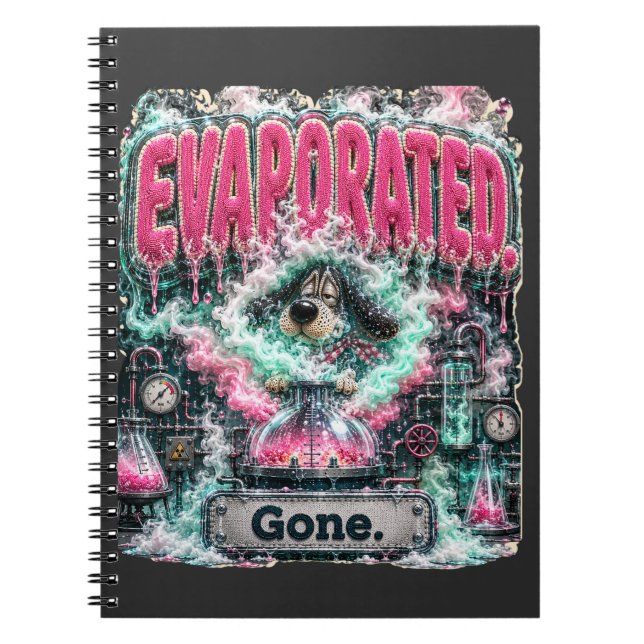 Evaporated Gone Personalised Funny Burnout Notebook (Front)