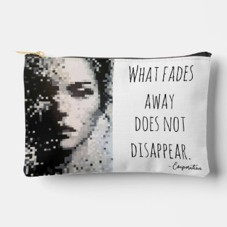 Evaporation Black and White Pixel Art Portrait Accessory Pouch