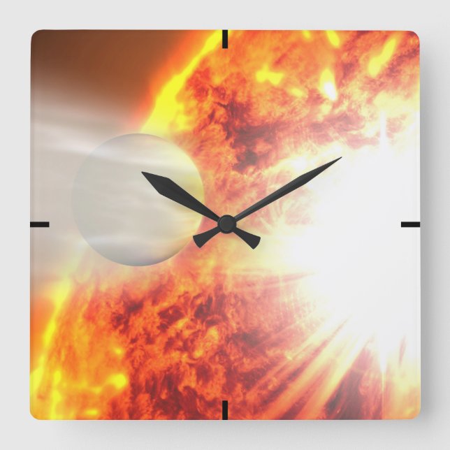 Evaporation Of Hd 189733b's Atmosphere Square Wall Clock (Front)