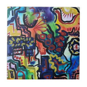 Eva's Garden-Hand Painted Modern Art Tile