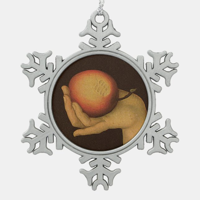 Eve, 1528 snowflake pewter christmas ornament (Front)