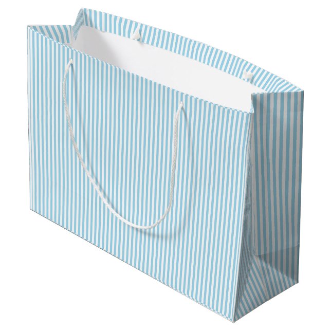 Eve and Sofie Light Blue Stripes Gift Bag (Back Angled)
