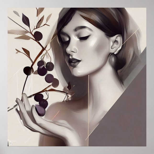 Eve and the forbidden fruit, Woman Modern Wall Poster (Front)