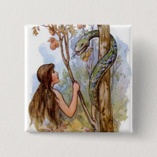 Eve And The Serpent 15 Cm Square Badge