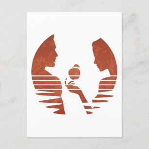 Eve Hands An Apple To Adam, Grunge Version 3/3 Postcard