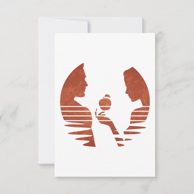Eve Hands An Apple To Adam, Grunge Version 3/3 Thank You Card (Front)
