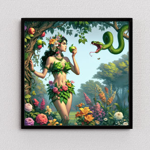 Eve in the Garden of Eden Christian Bible Art Poster