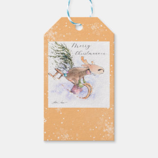 EVE Painted Christmas  Reindeer and bunny Gift Tags