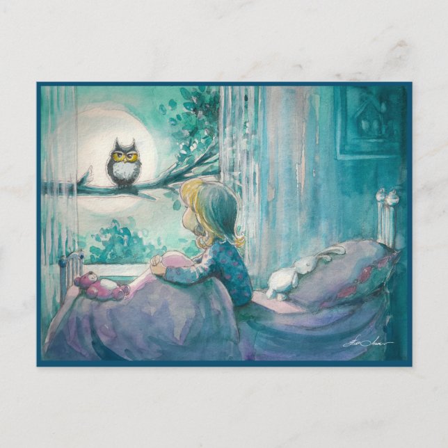 EVE Painted Good Night Owl Postcard (Front)