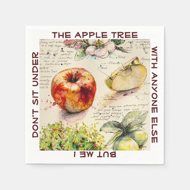 EVE Painted  Illustration of Apple           Napkin (Front)