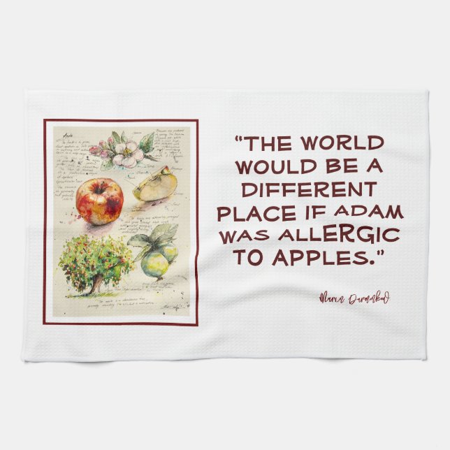 EVE Painted  Illustration of Apple         Tea Towel (Horizontal)