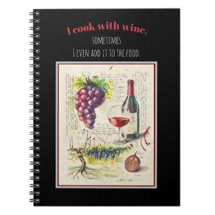 EVE Painted Illustration of Red Wine & Quote Notebook