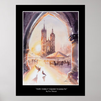 EVE Painted Krakow Old Town  Poster