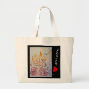 EVE Painted Morning in Krakow,Poland Large Tote Bag