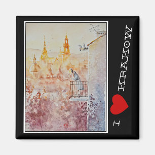 EVE Painted Morning in Krakow,Poland Magnet