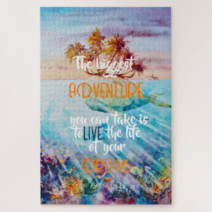 Eve Painted Tropical Island Whale  Jigsaw Puzzle