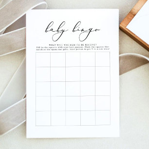 EVELYN Baby Shower Bingo Card   Minimalist Game