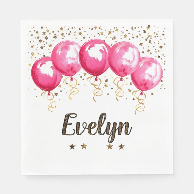 Evelyn Birthday Napkin (Front)