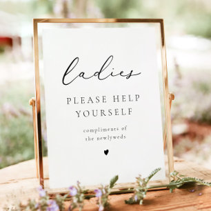 EVELYN Calligraphy Ladies Bathroom Toiletry Poster
