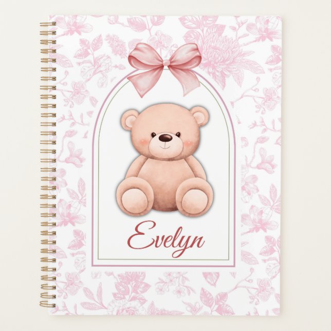 Evelyn | Custom Pink Teddy Bear Nursery Design  Planner (Front)
