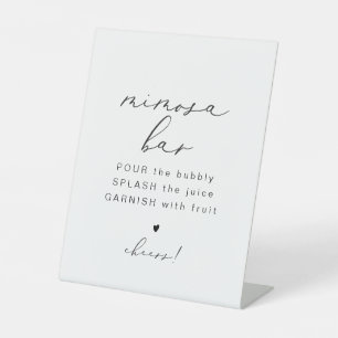 EVELYN Elegant Calligraphy Mimosa Bar Sign