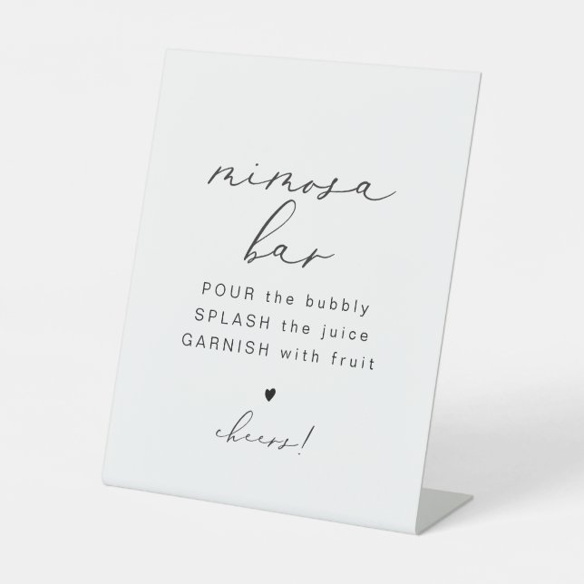 EVELYN Elegant Calligraphy Mimosa Bar Sign (Front)