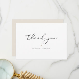 EVELYN Elegant Calligraphy Script Modern Minimal T Thank You Card