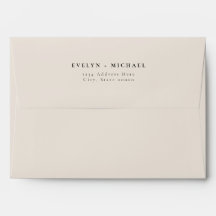 EVELYN Elegant Cream Wedding Return Address