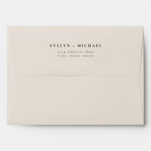 EVELYN Elegant Cream Wedding Return Address Envelope