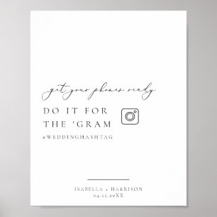 EVELYN Elegant Instagram Hashtag Wedding Sign