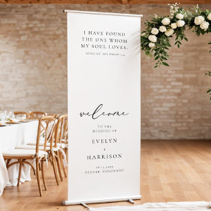 EVELYN Elegant Minimalist Script Wedding Welcome Retractable Banner