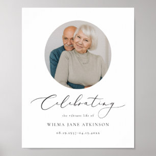 EVELYN Elegant Script Memorial Funeral Welcome Poster