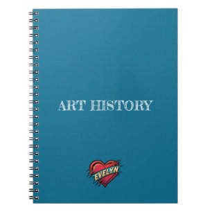 Evelyn Heart Blue Notebook