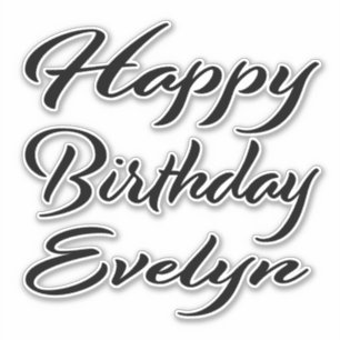 Evelyn name first name black Sticker birthday