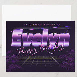 Evelyn Name First name pura retro card Birthday