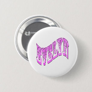 Evelyn Name In Pink, 6 Cm Round Badge