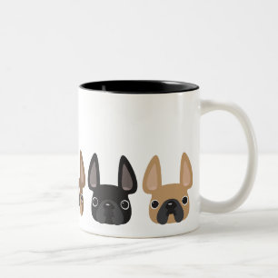 Even 5 more little frenchies Two-Tone coffee mug